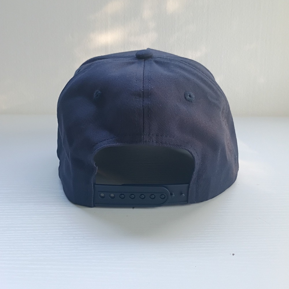 Aug11 Loverboy Navy Blue OSFA Snapback Cap Hat 100% Cotton White Lettering - Picture 3 of 7